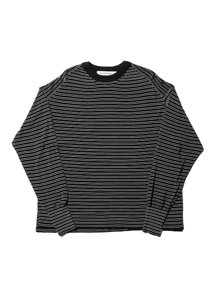 RESEARCHED SWEATER / RAYON MIX YARN BORDER