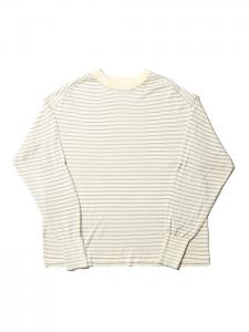 RESEARCHED SWEATER / RAYON MIX YARN BORDER