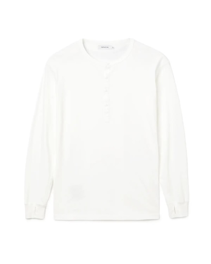 DWELLER L/S HENRY NECK TEE COTTON JERSEY
