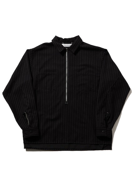 RESEARCHED H/ZIP SHIRT/ T/R/W MIX STRIPE SATIN