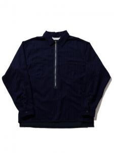 RESEARCHED H/ZIP SHIRT/ T/R/W MIX STRIPE SATIN