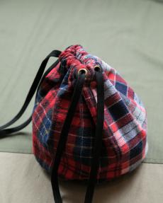 77ciaca×THE SHOEGAZER light flannel drawstring bag